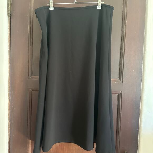 CALVIN KLEIN | Black Crepe A Line Midi Skirt, Business Professional | Size 14 - Picture 5 of 6
